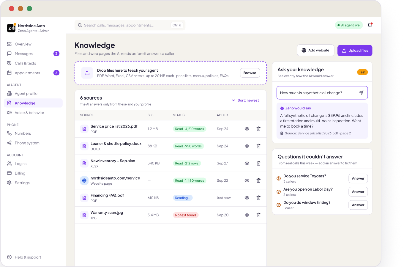 Knowledge files