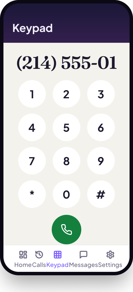 Keypad screen
