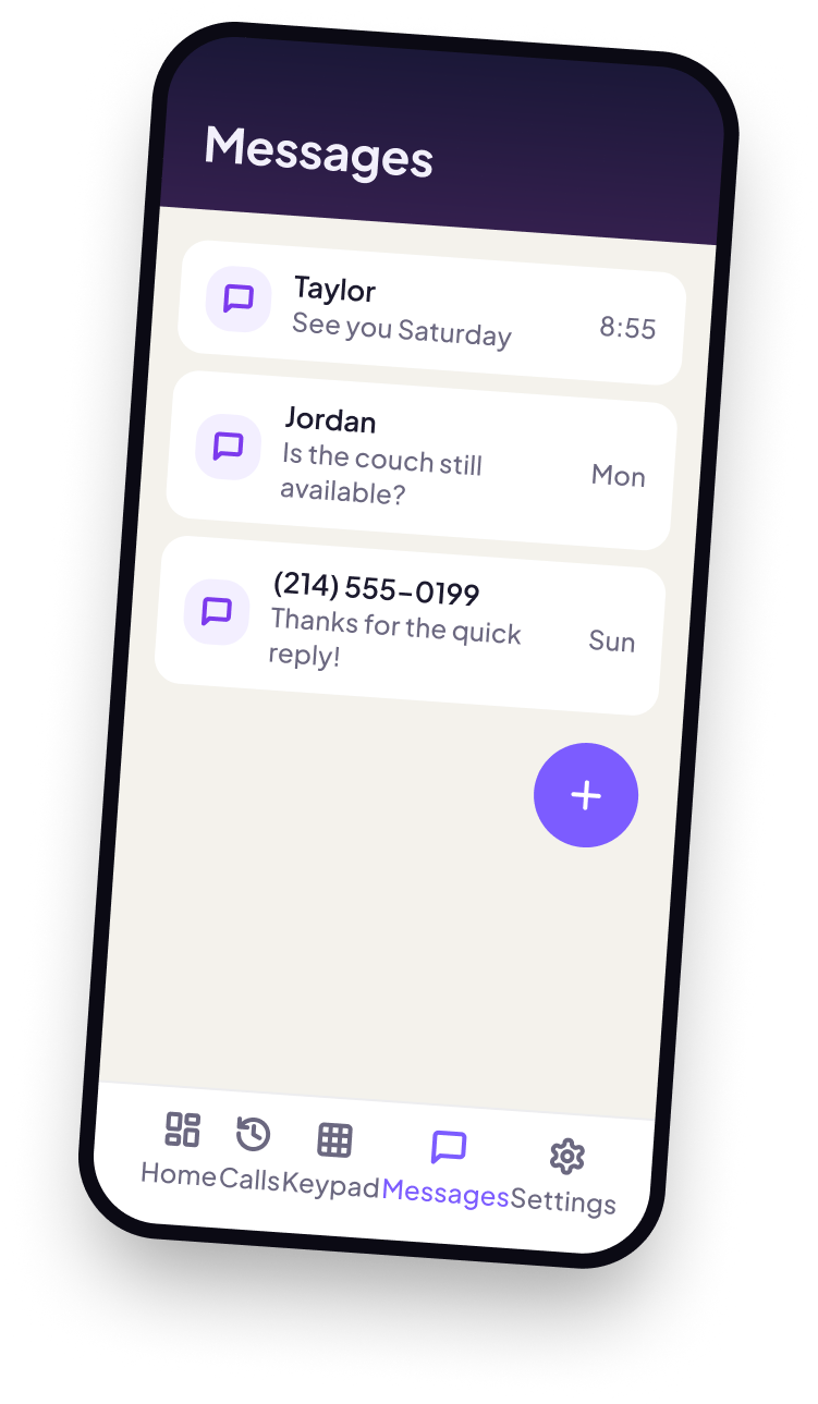 Messages in the ZenoVoiceAi app